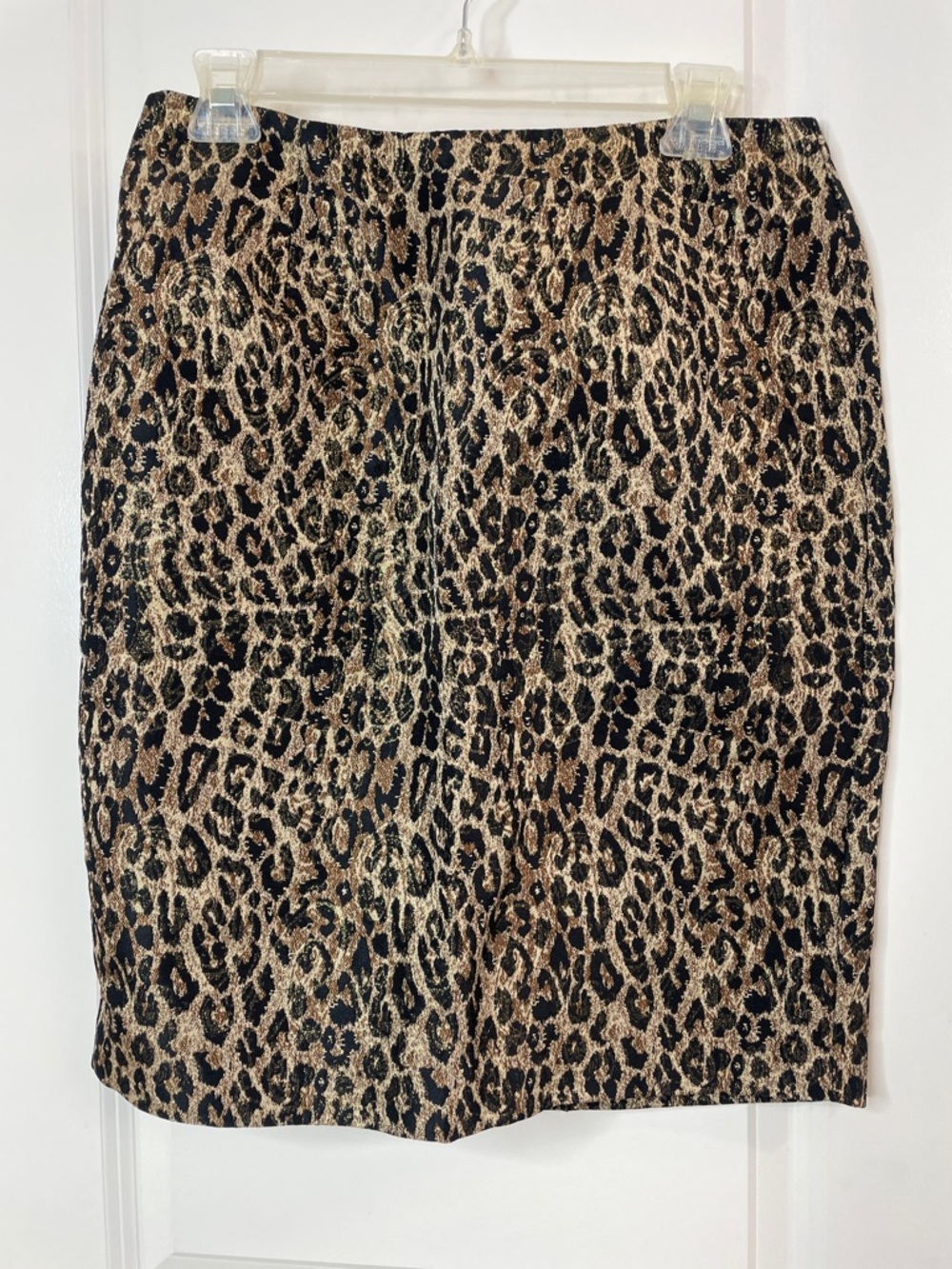 Sunny Leigh Leopard-Print Pencil Skirt in Brown and Black